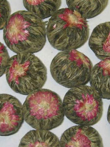 Specialty Teas: Bird Nests and Dragon Balls Pearl Blossom Green Display Tea