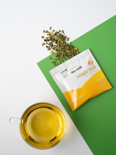 Our Moringa tea is pure leaves from the Moringa oleifera plant, which is popularly enjoyed for its reputed health benefits due to antioxidant and nutritional content. In the cup, it has a pleasantly tangy herbaceous character, with earthy-grassy notes, and a smooth finish. We recommend trying it in combination with our herbal honey.