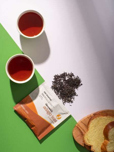 Our Irish Breakfast combines hearty black teas from Ceylon (Sri Lanka) and Assam (India) to get your morning off to a bright start. As its name implies, the Irish Breakfast black tea blend is an ideal accompaniment to a morning meal. It seamlessly blends the citrusy notes of a high-grown Ceylon with the malty underscore of a pungent Assam. Spicy and jammy aroma on the leaf, malty and deep flavor with a brisk and 'buzzy' mouthfeel. Rounded sweetness in the finish. May be enjoyed plain or with a drop of milk. Irish Breakfast is one of Adagio's most popular teas.