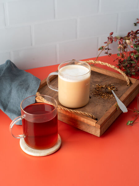 Best Herbal Teas for Sleep and Relaxation the rooibos. Naturally caffeine-free for an anytime treat. We suggest two heaping teaspoons per 8 oz cup. Sugar, cream or soy if desired.